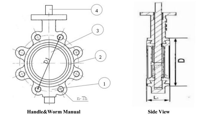 JIS F7480 Marine Lug Type Butterfly Valve